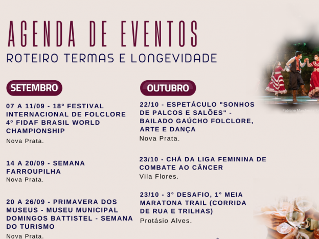 Municípios do Roteiro divulgam calendário de eventos